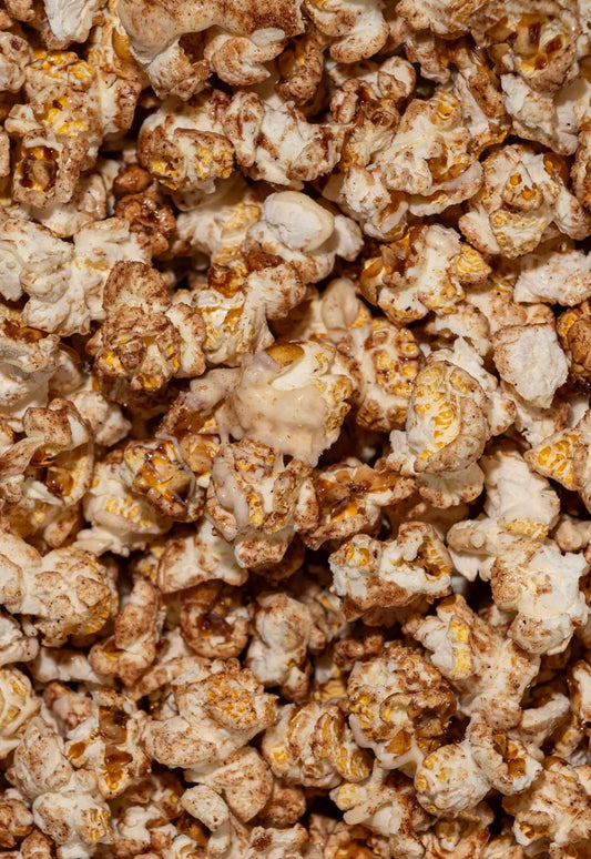 pumpkin spice + white chocolate popcorn