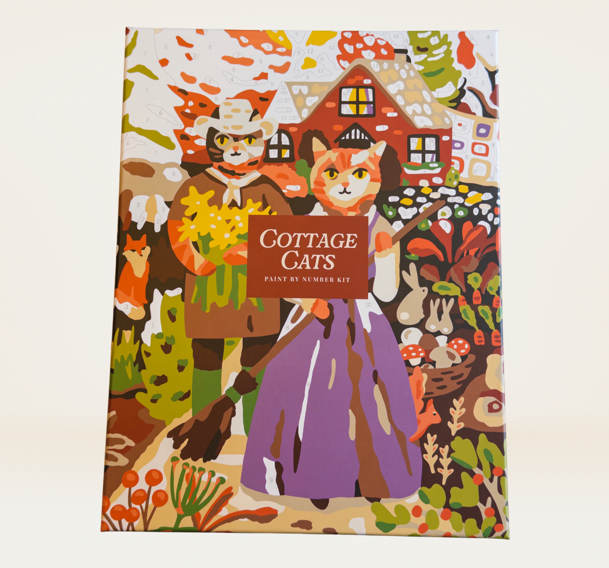 cottage cats 9 x 12" paint by number kit
