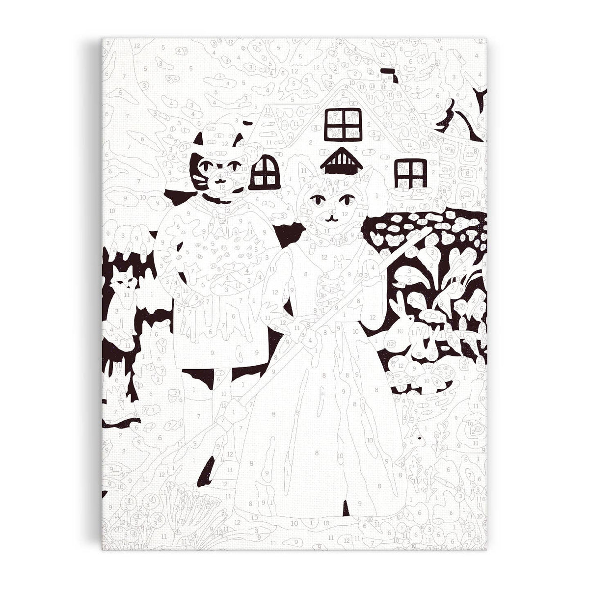 cottage cats 9 x 12" paint by number kit