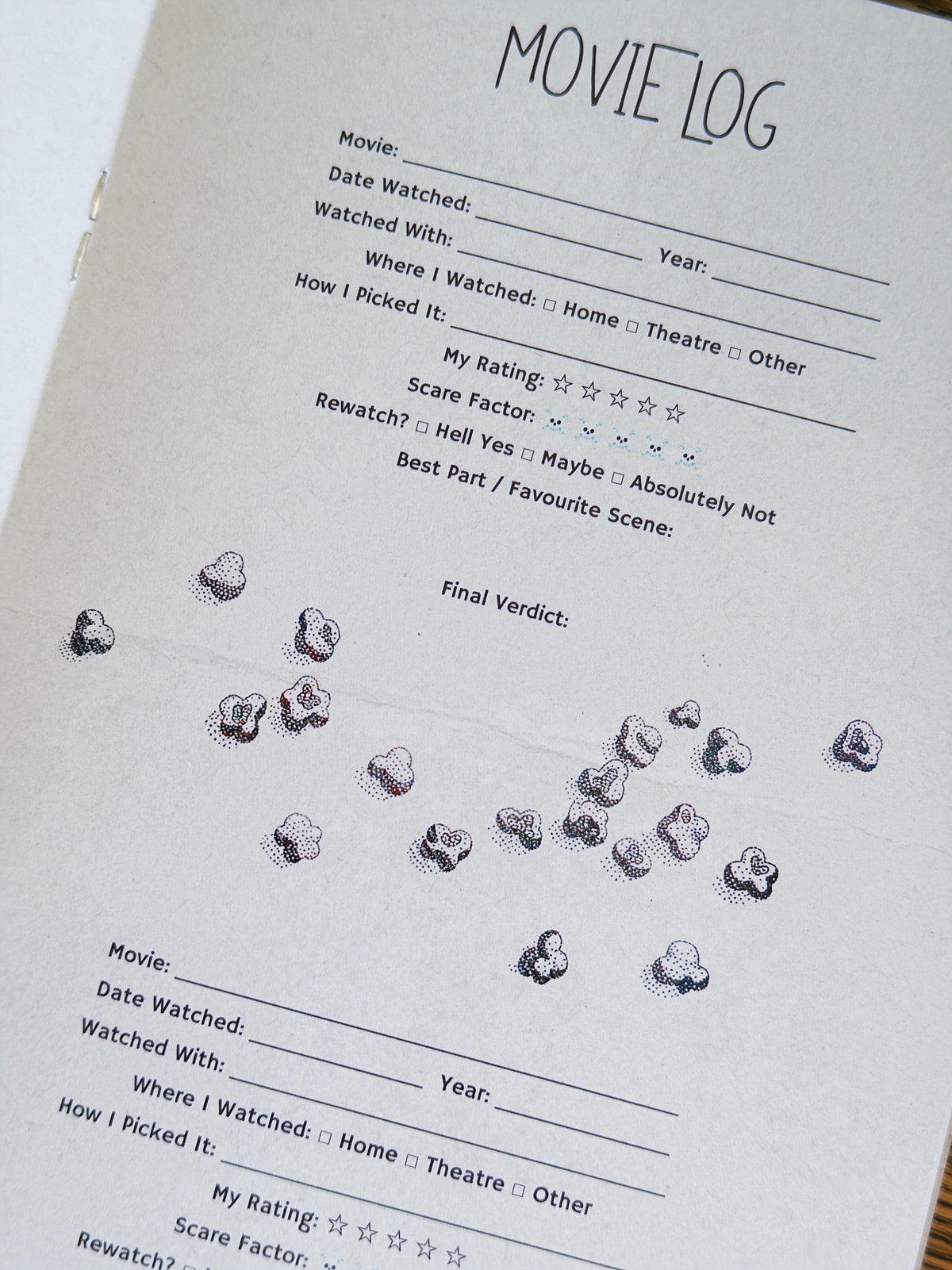 horror movie log book