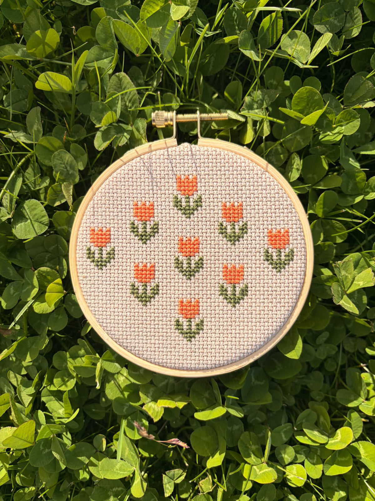 welcoming tulips cross stitch kit
